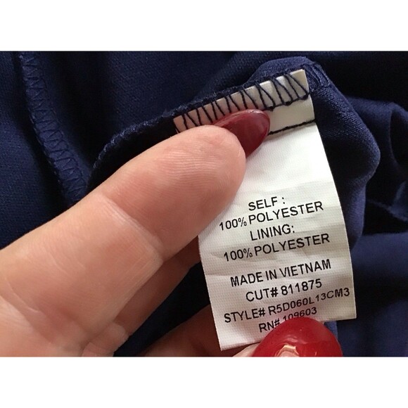 Chris McLaughlin Dress Size 22 Navy Blue Lace Lined Short Sleeve Business - Picture 8 of 8